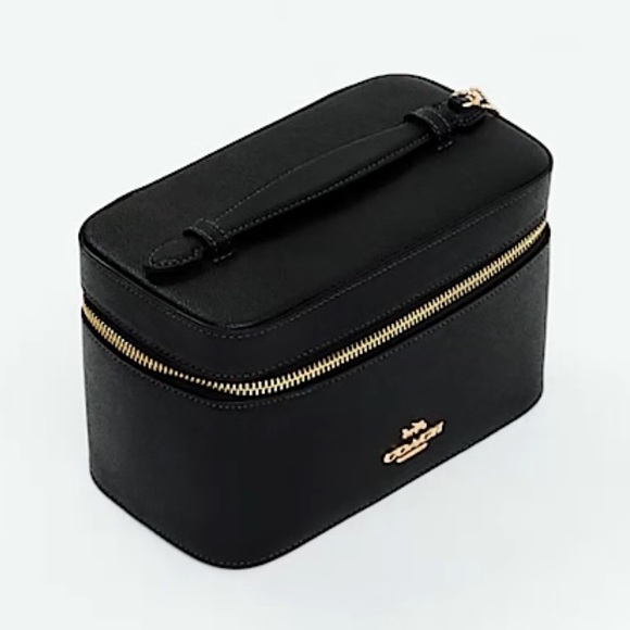 NWT Coach Black Leather Cosmetic Case - Picture 4 of 16